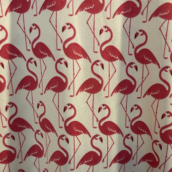 LuLaRoe pink and Cream flamingo Julia style slim fit Midi Dress - Picture 3 of 3